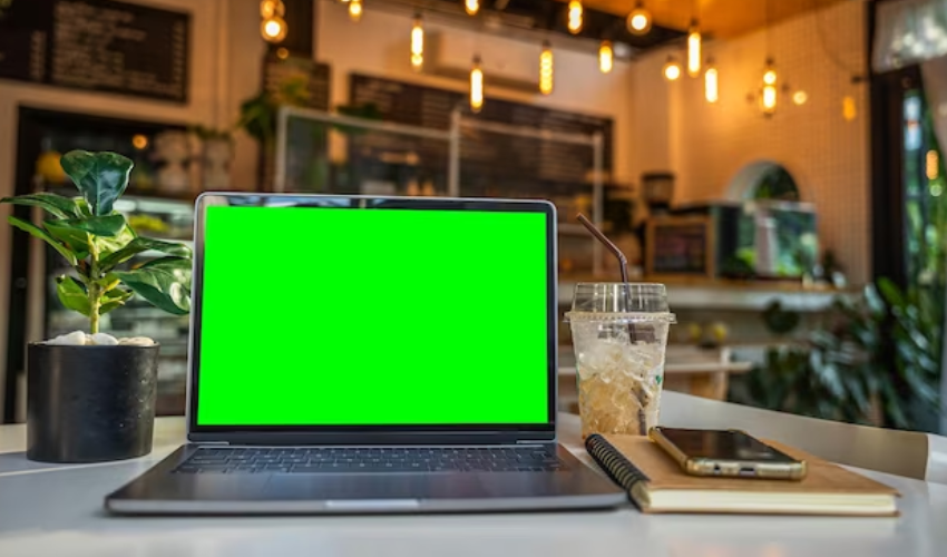 laptop screen green