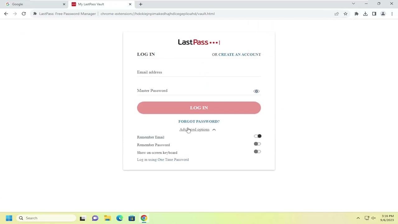 LastPass Chrome 拡張機能