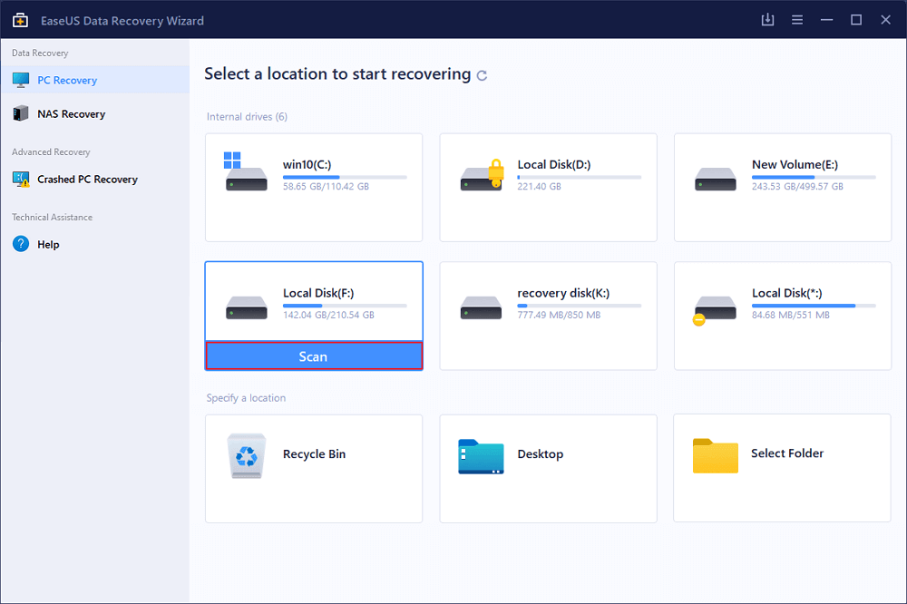 Sélectionnez le bouton « Scan » pour lancer le processus de numérisation.