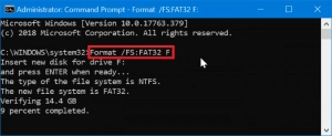 Geben Sie „format fs=FAT32“ ein.