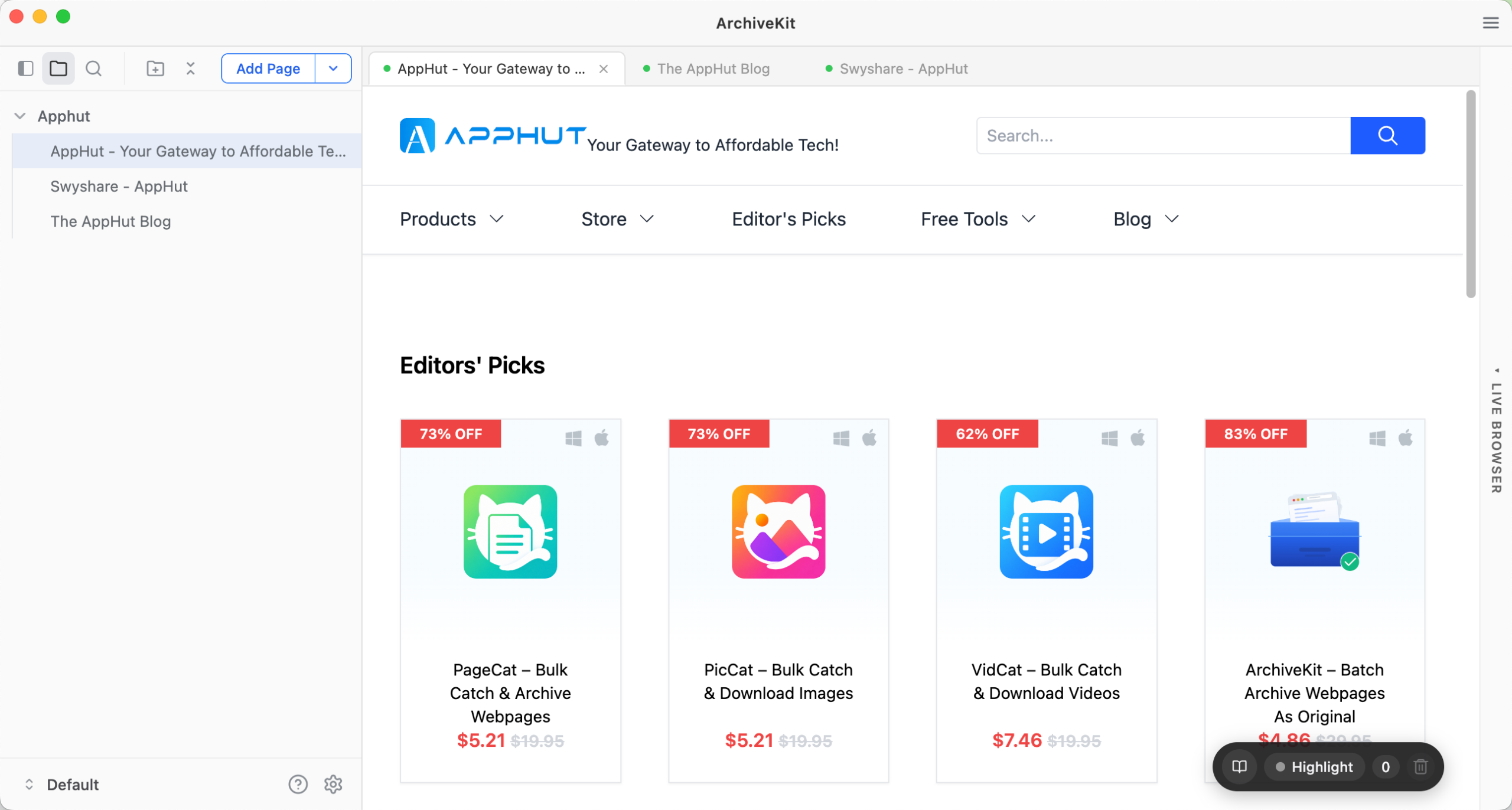 archivekit archive webpages