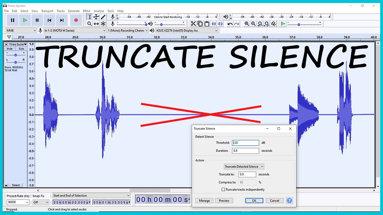 audacity remove silence