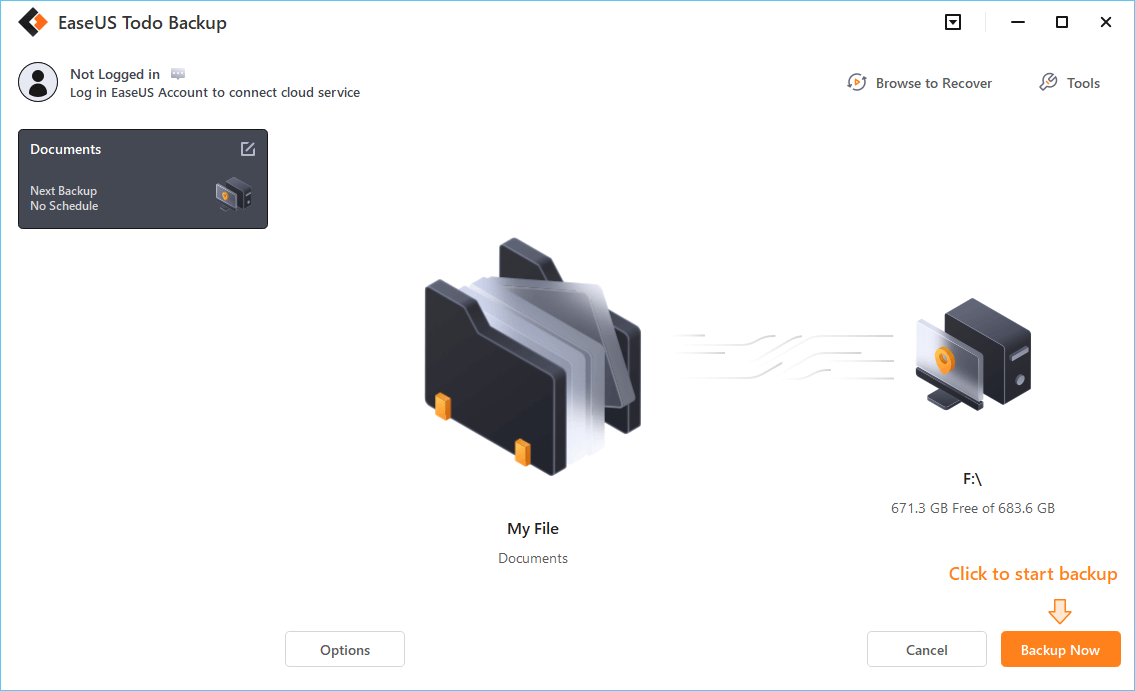 haga clic en hacer copia de seguridad ahora