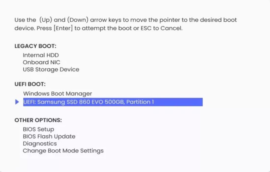 Démarrez le PC à partir du disque de démarrage