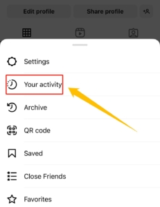 click Your activity option