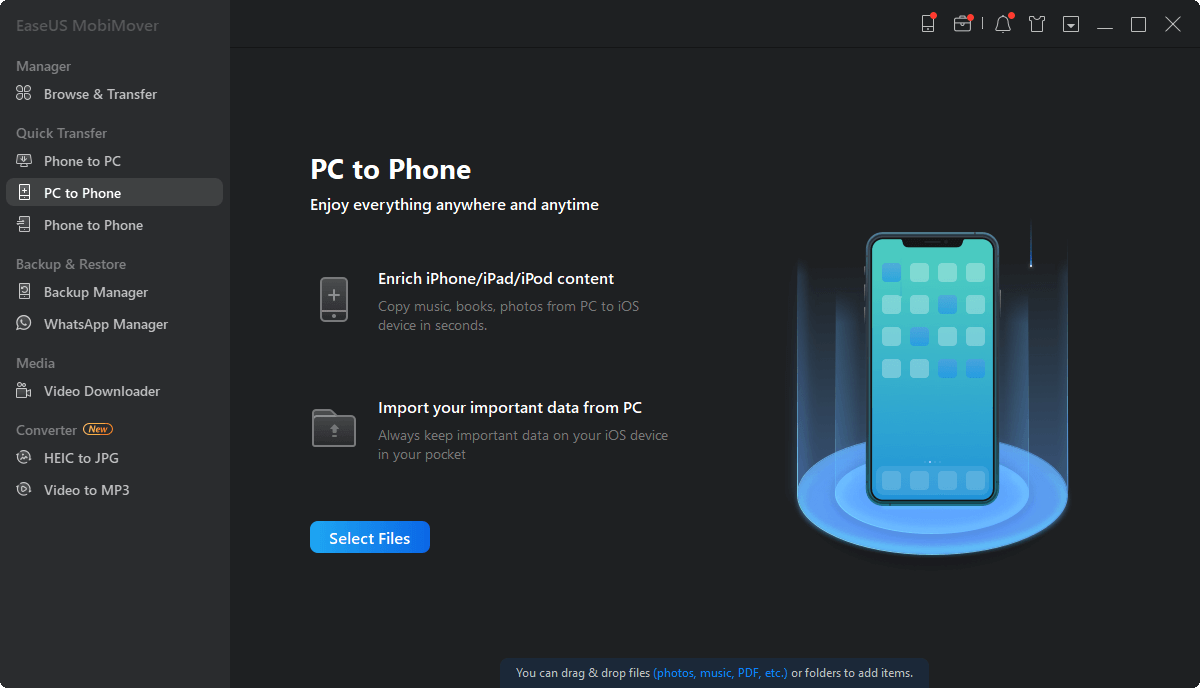 Connect Your iOS Devices and Launch EaseUS MobiMover