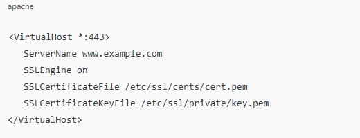 ensure https is configured on port 443 apache