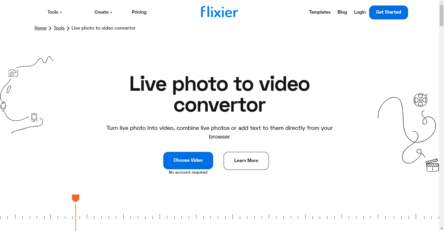 Conversor de foto a vídeo en vivo Flixier