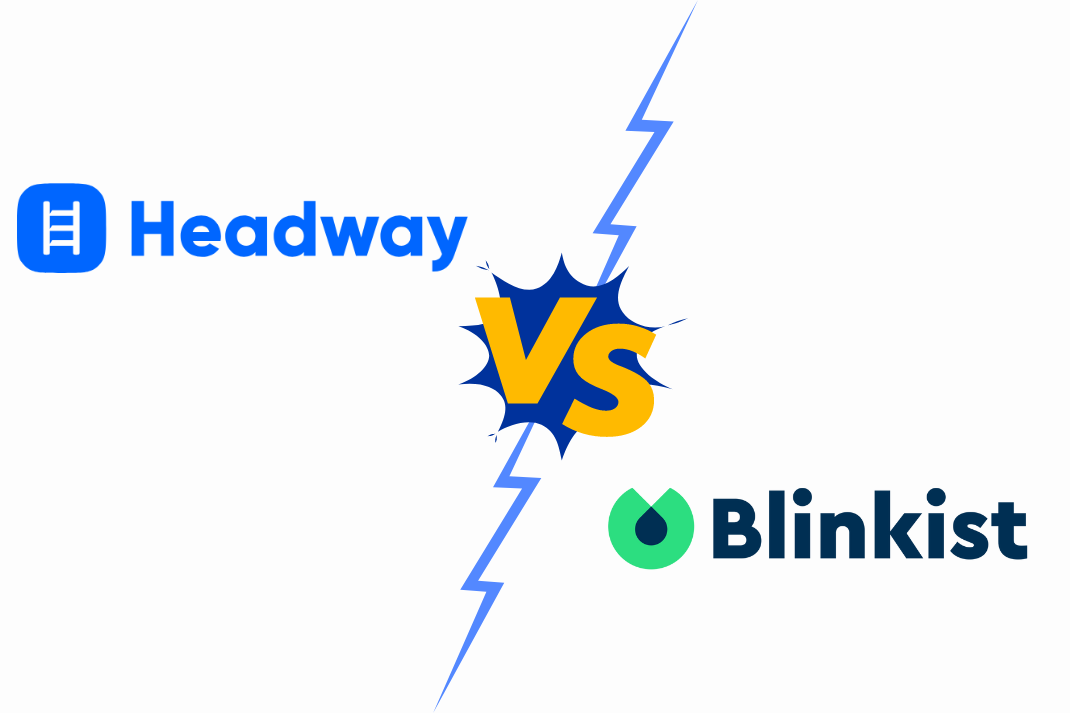 Versus comparison between the logos of Headway and Blinkist.