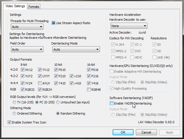 potplayer video decoder disable hardware acceleration
