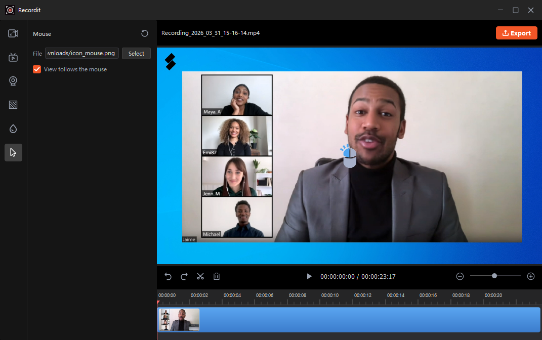 recordit add mouse image