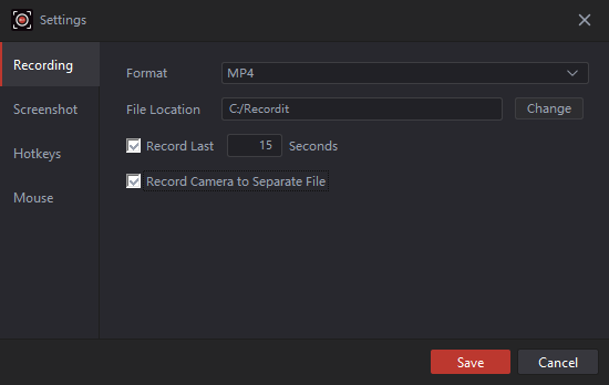 recordit record webcam video separately