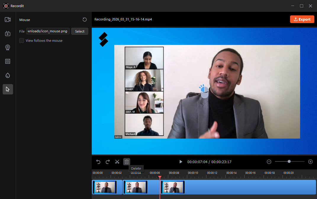 recordit trim unwanted sections