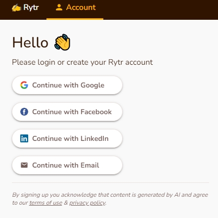 rytr login