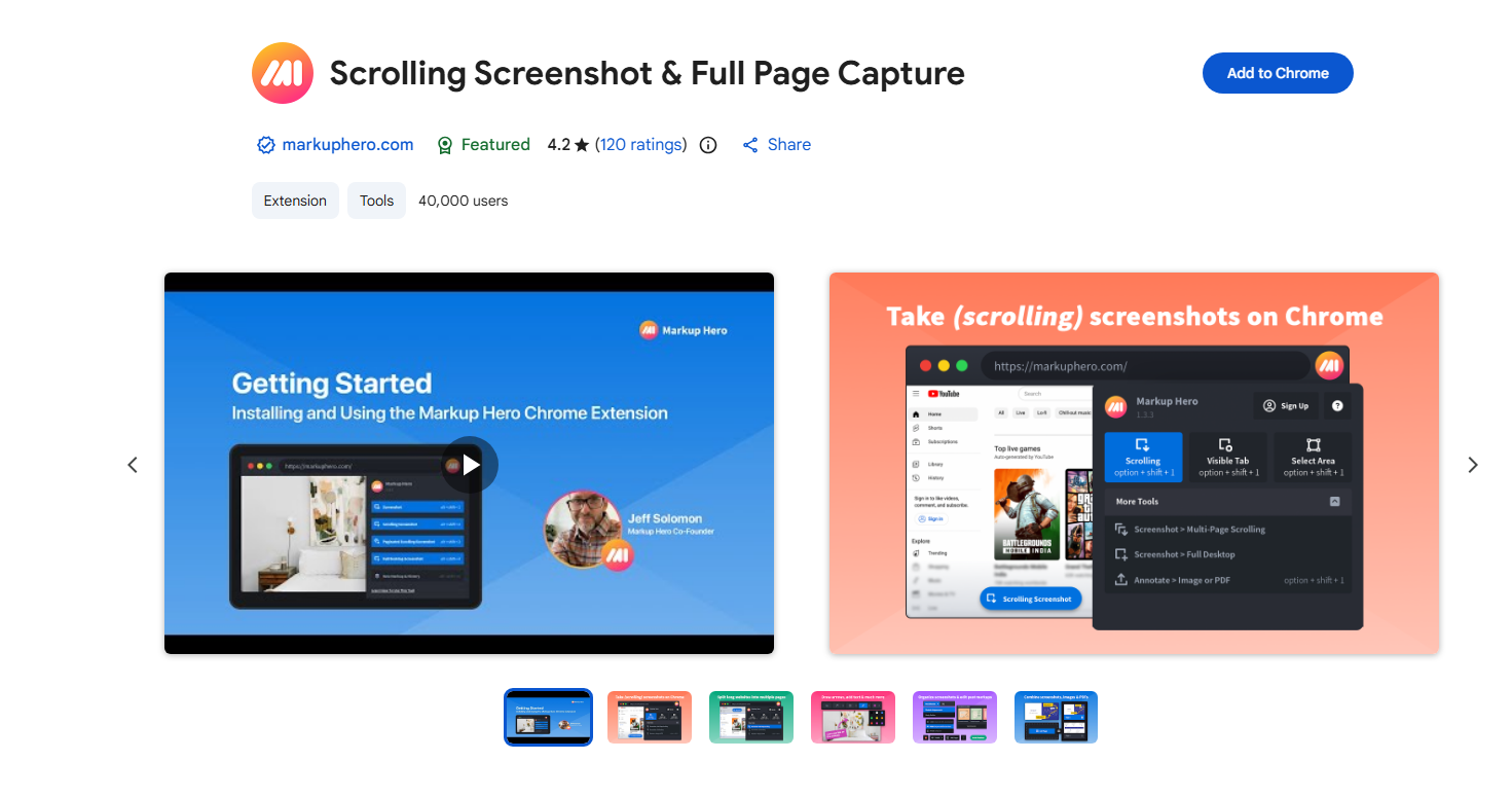 scrolling screenshot full page capture