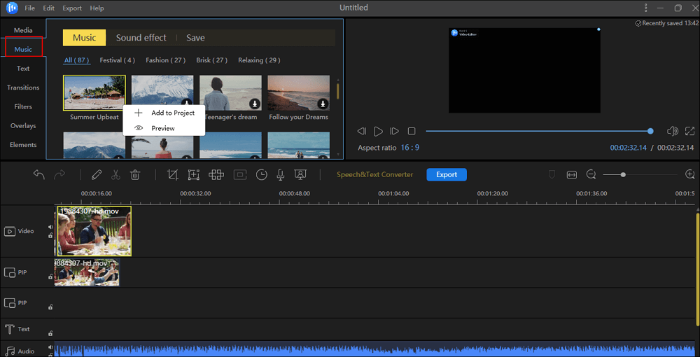 Export Video with Music