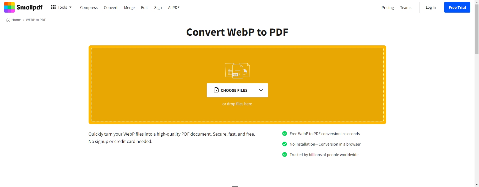 smallpdf convierte webp a pdf