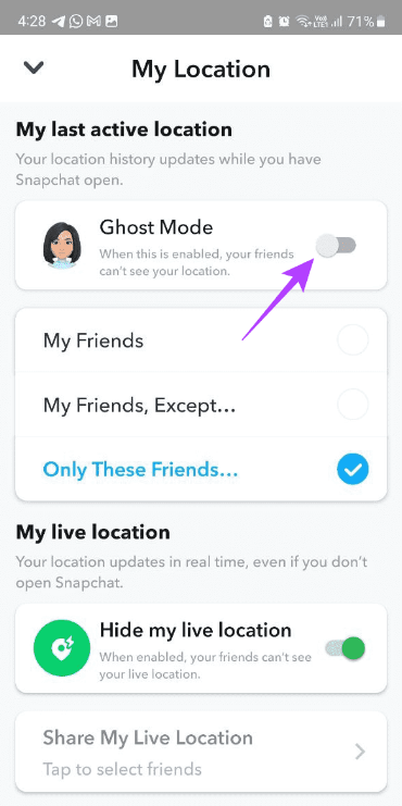 snapchat ghost mode