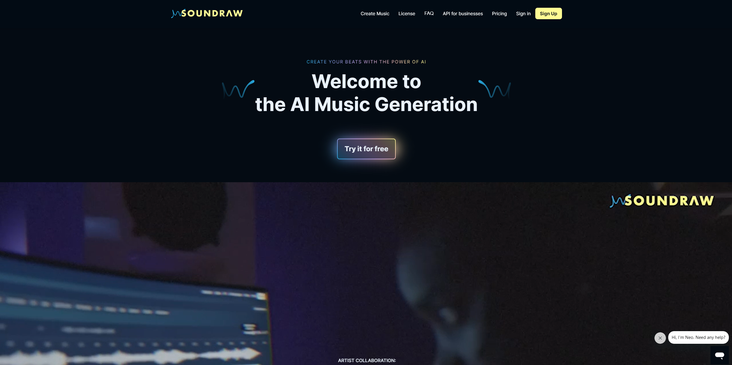 Offizielle Soundraw-Website