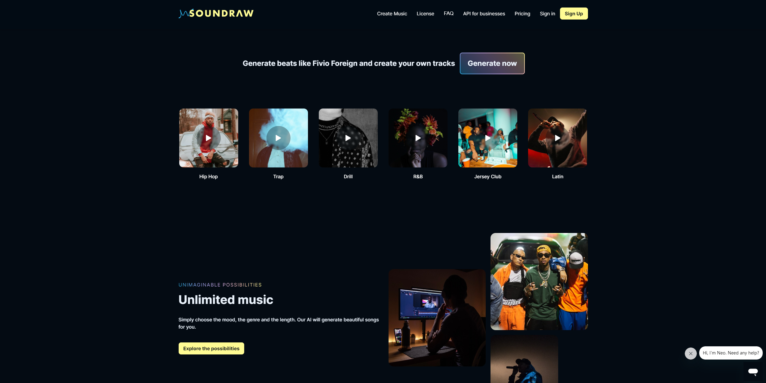 Soundraw Official Website