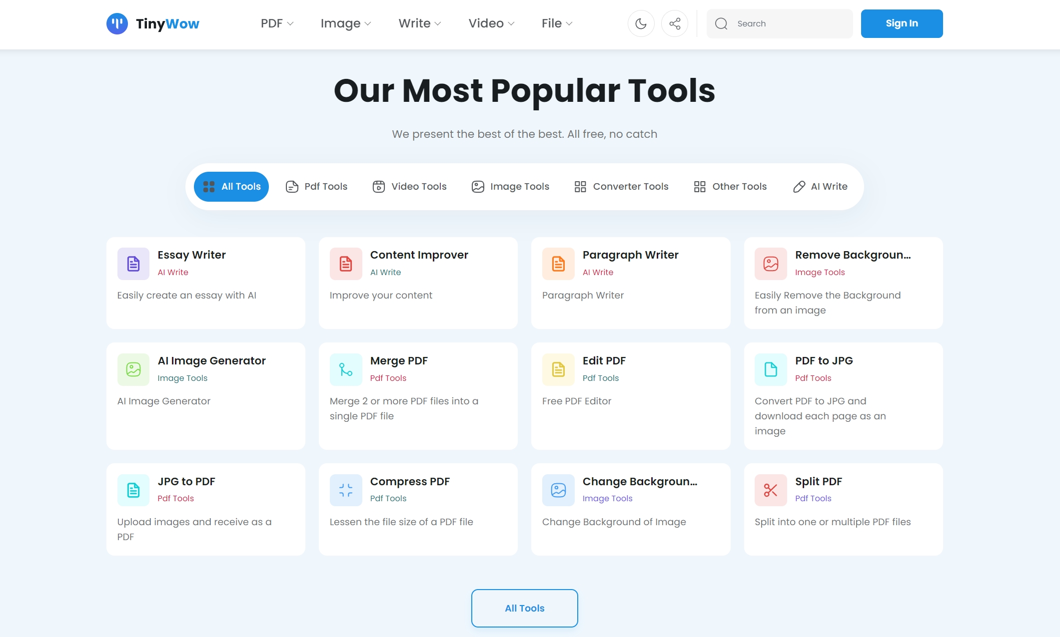 tinywow popular tools