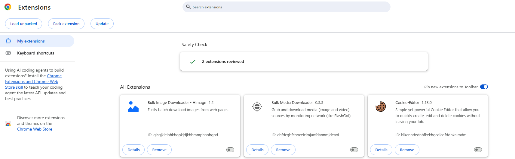 turn off chrome extensions