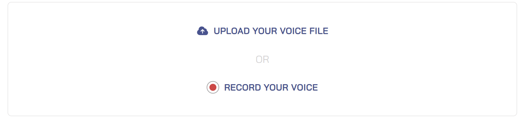 upload or record voice