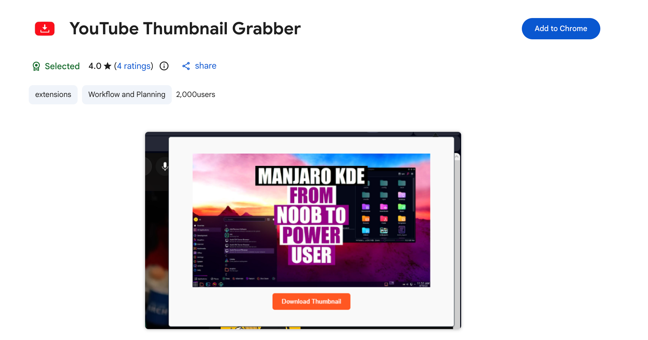youtube thumbnail downloader extension